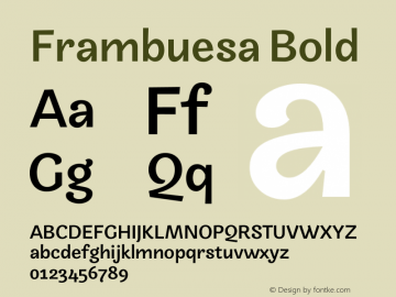 Frambuesa Bold Version 1.000图片样张