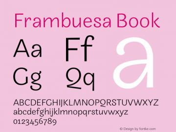 Frambuesa Book Version 1.000 Font Sample