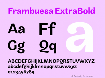 Frambuesa ExtraBold Version 1.000图片样张