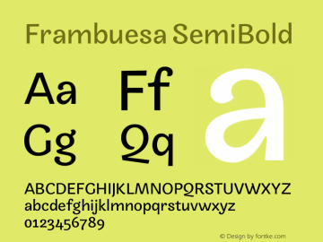 Frambuesa SemiBold Version 1.000图片样张