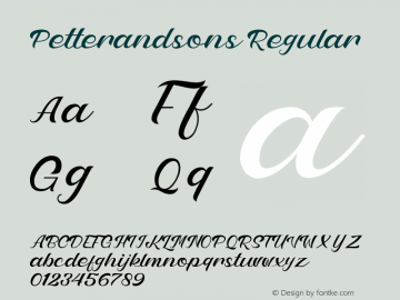 Petterandsons  Font Sample