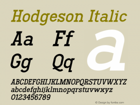 HodgesonItalic Version 1.000图片样张