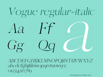 Vogue regular-italic 0.1.0图片样张