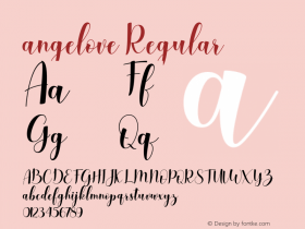 angelove Version 1.000 Font Sample