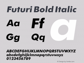 Futuri Bold Italic Rev. 002.02图片样张