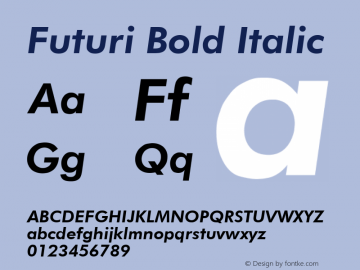 Futuri Bold Italic Rev. 002.001图片样张