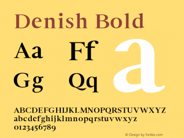 Denish Bold 0.1.0 Font Sample