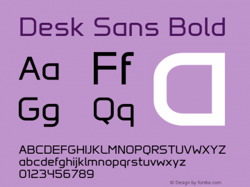Desk Sans Regular Version 1.02 Font Sample
