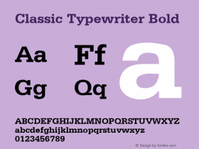 Classic Typewriter Bold Rev. 002.001 Font Sample