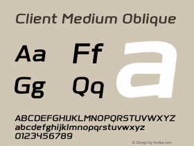 Client-MediumOblique Version 1.00 Font Sample