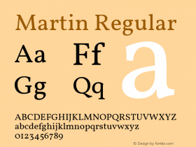 Martin Version 4.015 October 23, 2017 Font Sample