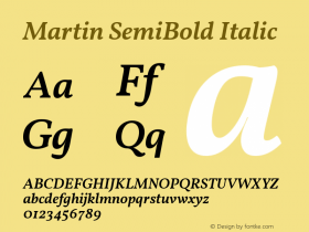 Martin SemiBold Italic Version 4.015 October 23, 2017 Font Sample