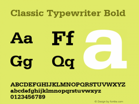 Classic Typewriter Bold Rev. 002.02q Font Sample