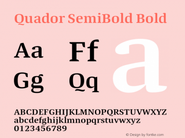 Quador SemiBold 1.000 Font Sample