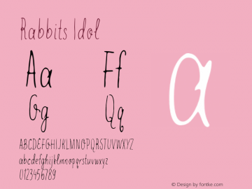 Rabbits-Idol Version 1.000 Font Sample