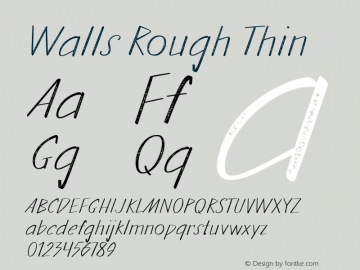 Walls Rough Thin Version 1.000 Font Sample