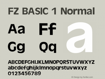 FZ BASIC 1 Normal 1.000 Font Sample