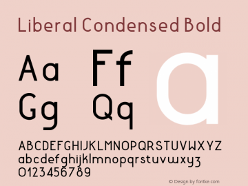 LiberalCondensed-Bold Version 1.000 Font Sample