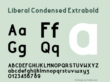 LiberalCondensed-Extrabold Version 1.000 Font Sample