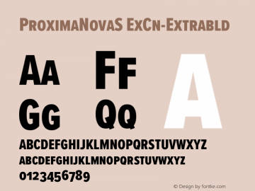 Proxima Nova S ExCn Extrabold Version 3.014 Font Sample