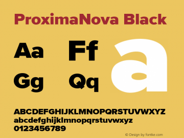 Proxima Nova Black Version 3.014 Font Sample