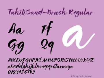 TahitiBrush1 Version 1.000;hotconv 1.0.109;makeotfexe 2.5.65596 Font Sample