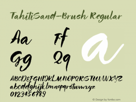 TahitiBrush1 Version 1.000 Font Sample