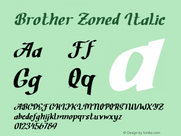 Brother Zoned Italic Version 1.00;October 2, 2019图片样张