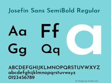 Josefin Sans SemiBold Version 2.000 Font Sample