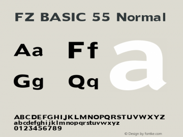 FZ BASIC 55 Normal 1.000 Font Sample