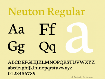 Neuton Regular Version 1.560 Font Sample