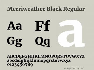 Merriweather Black Version 2.002 Font Sample