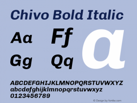 Chivo Bold Italic Version 1.007 Font Sample