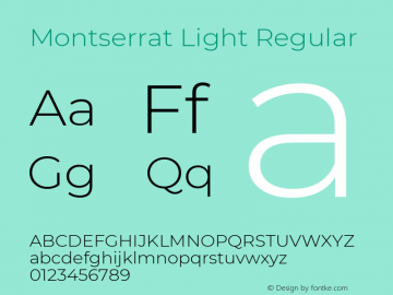 Montserrat Light Version 7.200图片样张