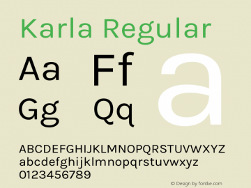 Karla Version 1.000 Font Sample