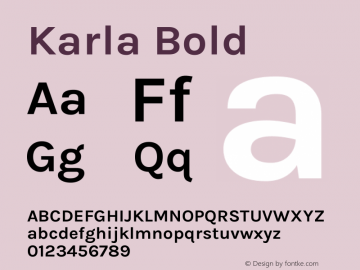 Karla Bold Version 1.000图片样张