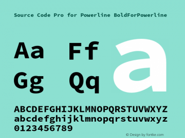 Source Code Pro Bold for Powerline Version 1.017;PS 1.000;hotconv 1.0.70;makeotf.lib2.5.5900图片样张