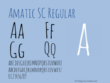 Amatic SC Regular Version 1.001 Font Sample