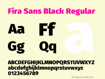 Fira Sans Black Version 4.203 Font Sample