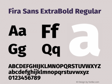 Fira Sans ExtraBold Version 4.203 Font Sample