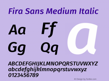 Fira Sans Medium Italic Version 4.203图片样张