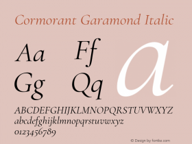 Cormorant Garamond Italic Version 3.303图片样张