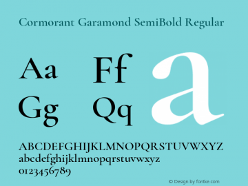 Cormorant Garamond SemiBold Version 3.303 Font Sample