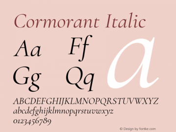 Cormorant Italic Version 3.303图片样张