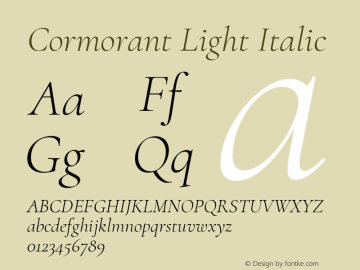 Cormorant Light Italic Version 3.303图片样张