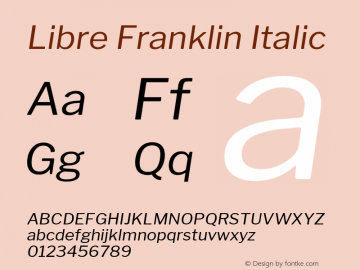 Libre Franklin Italic Version 1.002; ttfautohint (v1.5) Font Sample