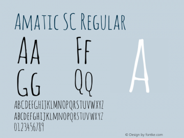 Amatic SC Regular Version 1.001 Font Sample