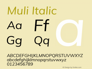 Muli Italic Version 2.000图片样张