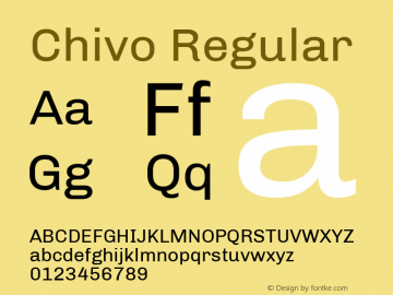 Chivo Regular Version 1.007 Font Sample