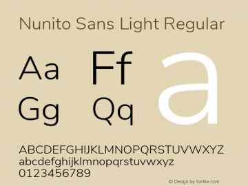 Nunito Sans Light Version 2.001 Font Sample